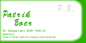 patrik boer business card